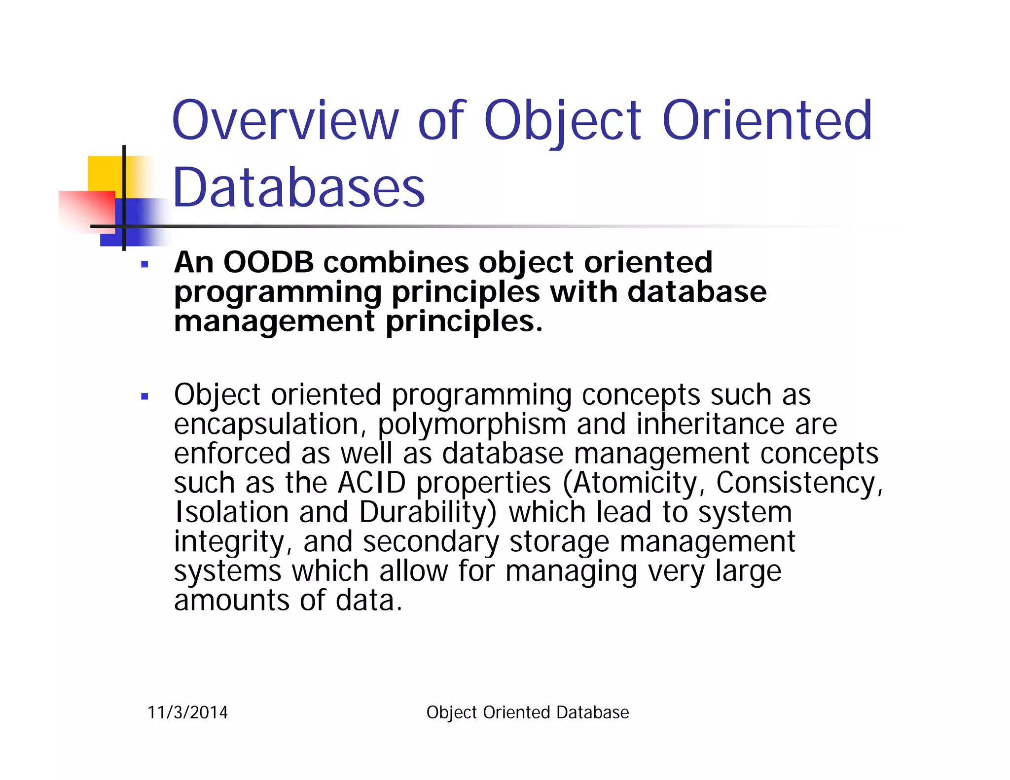 Object oriented databases | PPT