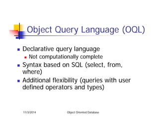 Object oriented databases | PPT