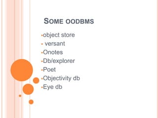 Object oriented dbms | PPT