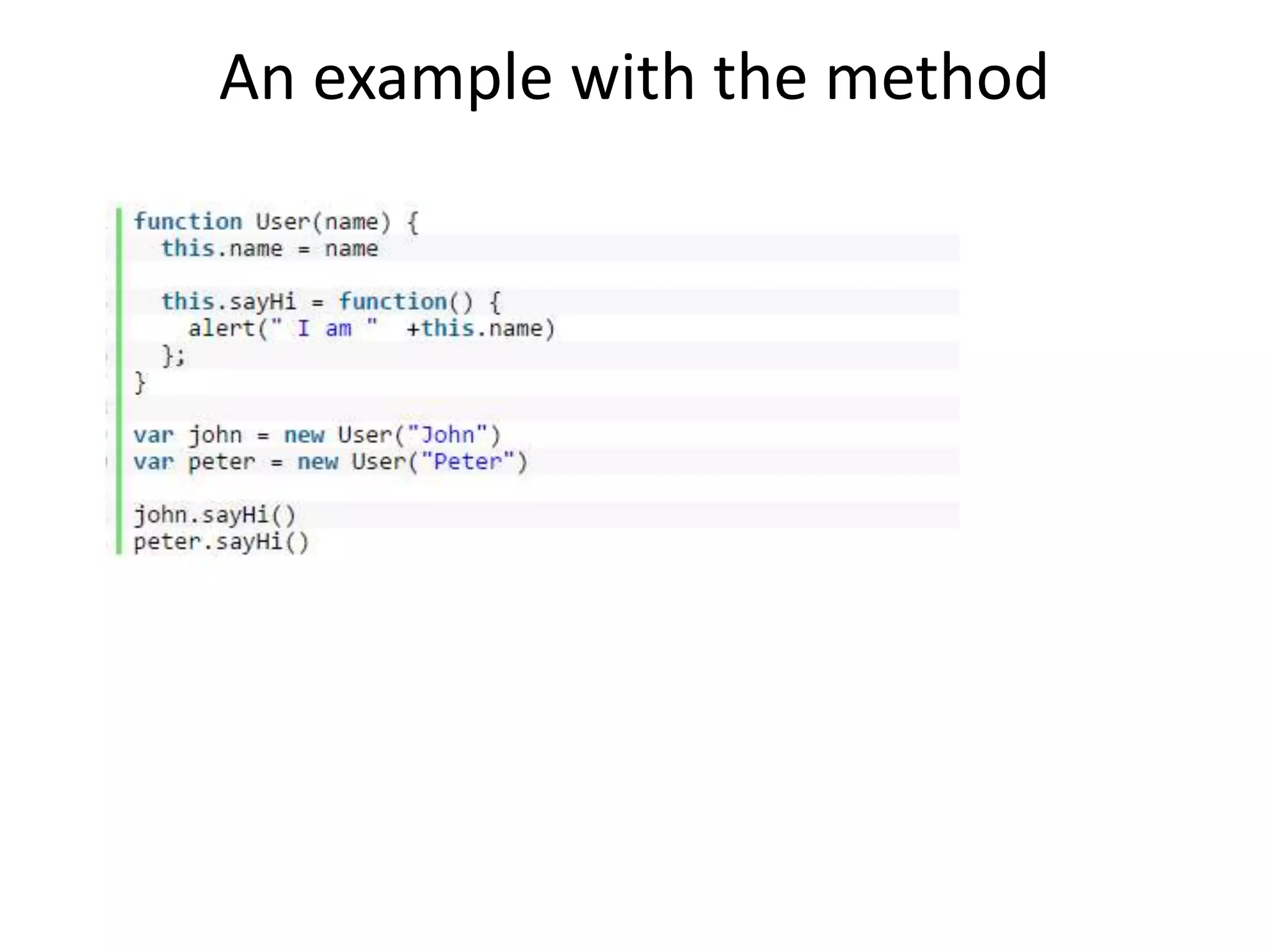 An example with the method 
