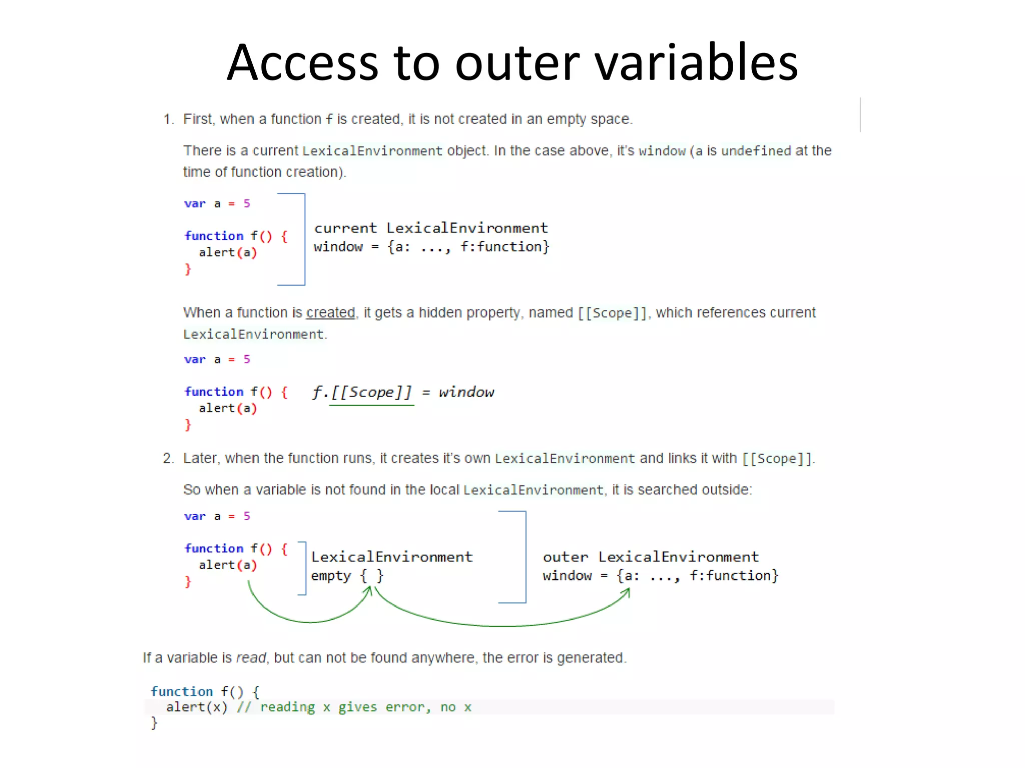 Access to outer variables 
