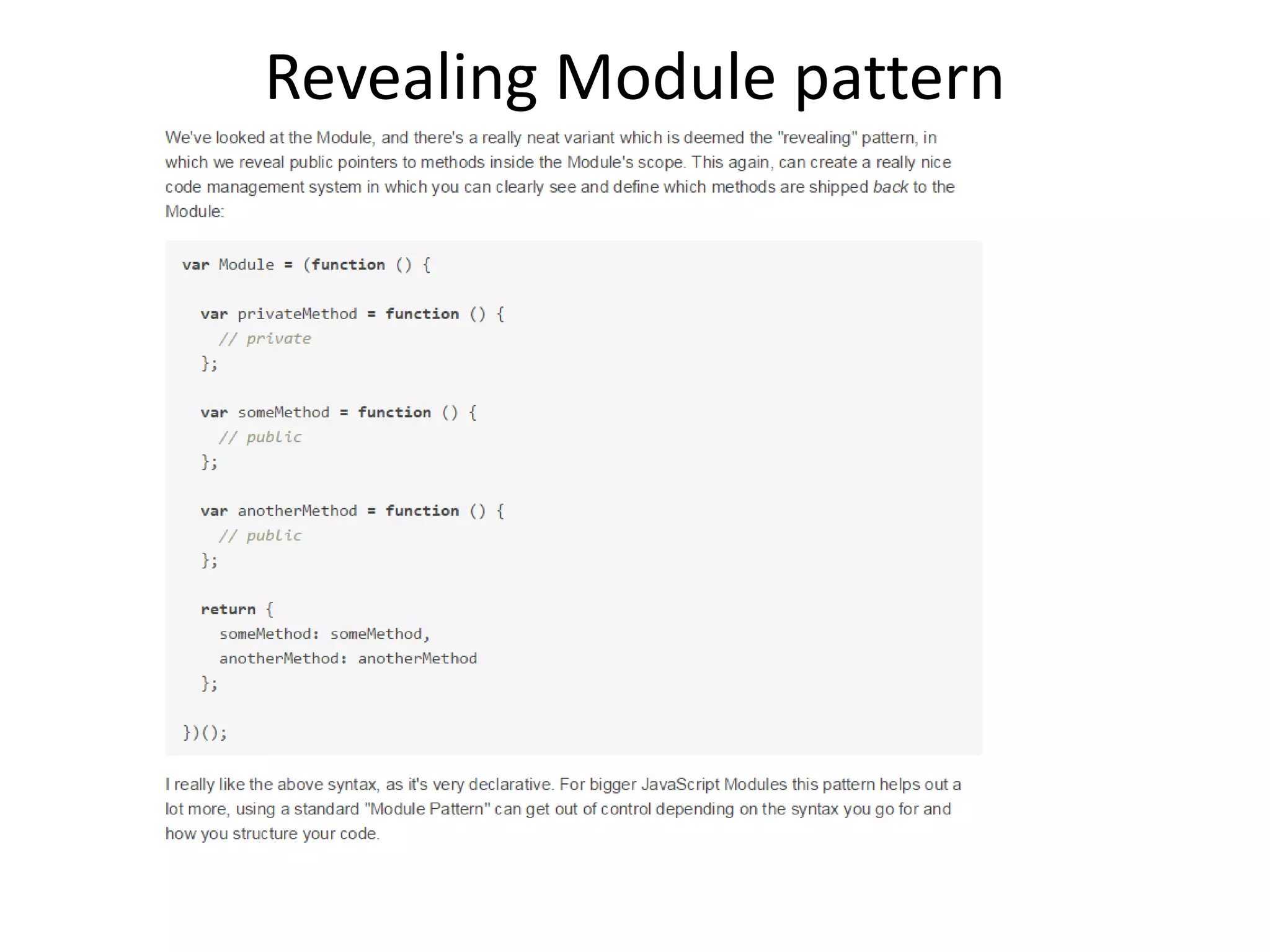 Revealing Module pattern 
