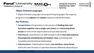 Object Oriented Languages Object Oriented Languages are programming ...