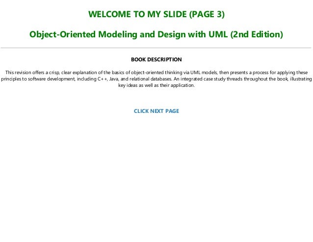  DOWNLOAD E B O O K Object Oriented Modeling And Design With UML 2nd 