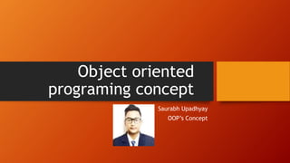 Object oriented
programing concept
Saurabh Upadhyay
OOP’s Concept
 