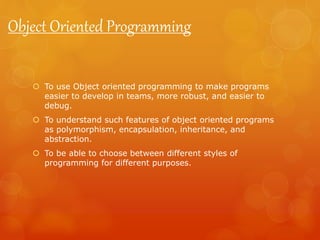 Object oriented programming | PPT | Free Download