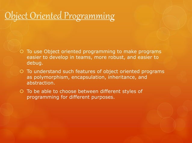 Object oriented programming | PPT