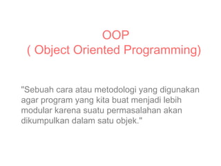 Introducing Object oriented programming | PPT