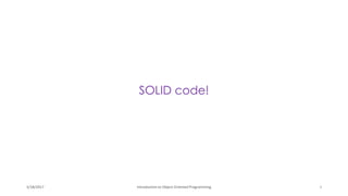 Introduction to Object oriented Design | PDF