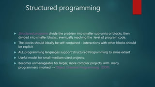 Object oriented programming | PPTX | Programming Languages | Computing