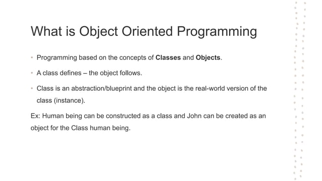 Object oriented programming | PPT