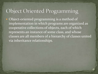 Object oriented programming mine normalized | PPTX