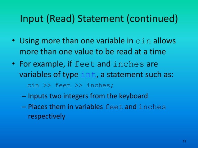 Object oriented programming 10 variables input and output | PPT