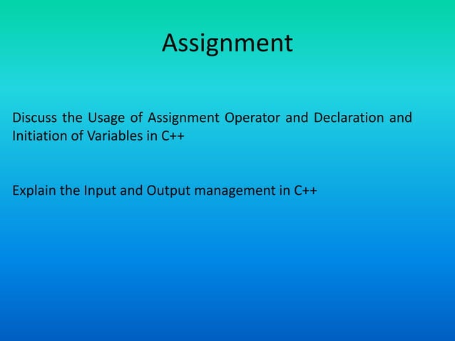 Object oriented programming 10 variables input and output | PPT