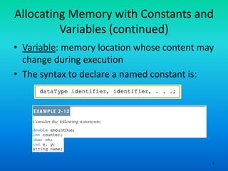 Object oriented programming 10 variables input and output | PPT