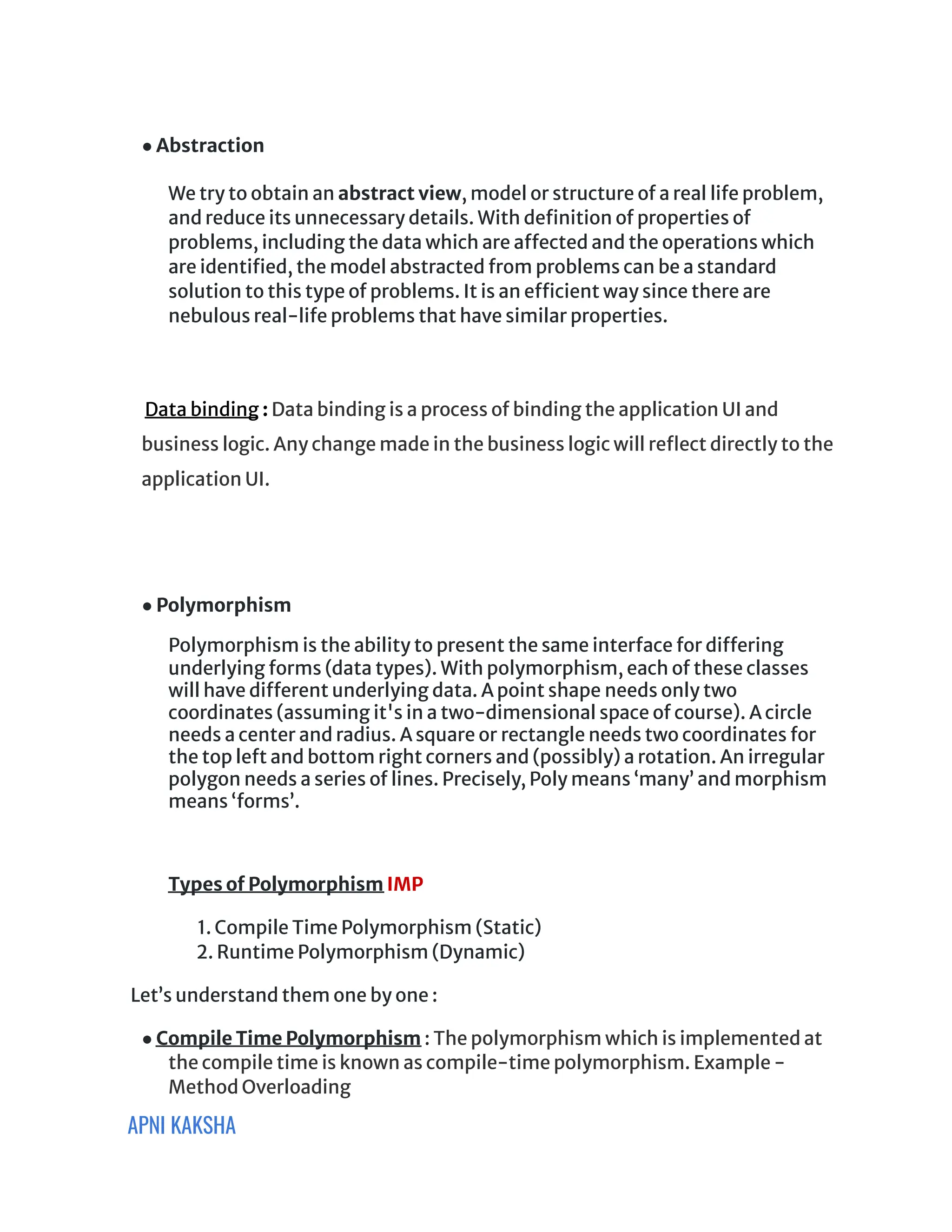 Object Oriented Programming notes provided | PDF