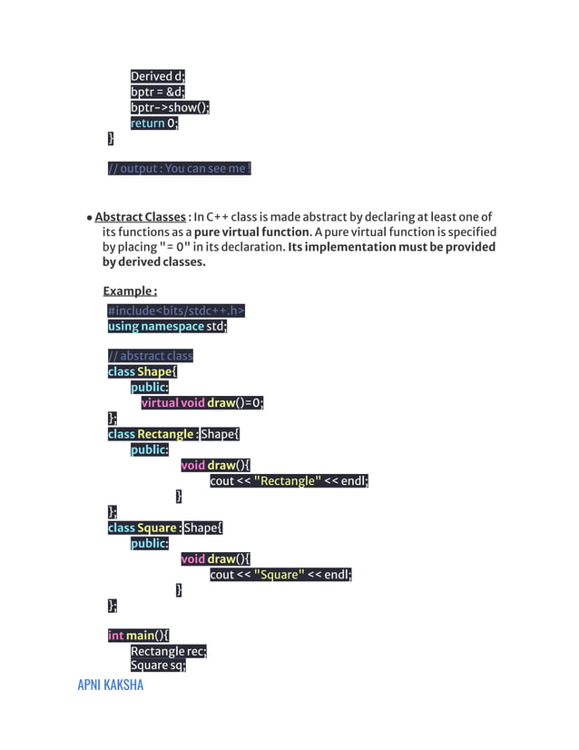 Object Oriented Programming notes provided | PDF