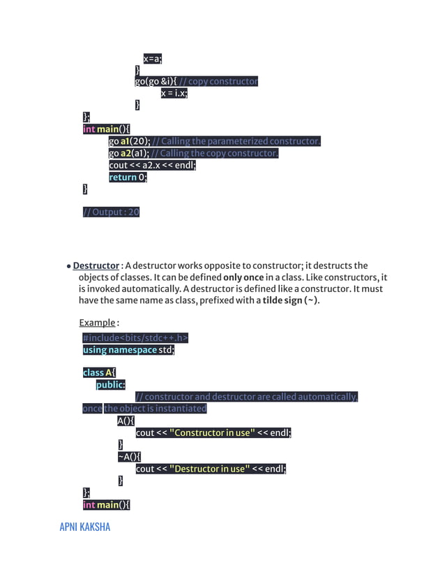 Object Oriented Programming notes provided | PDF