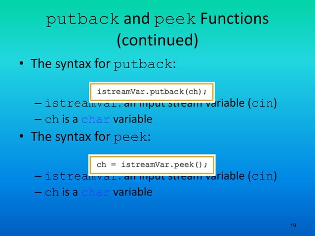 Object oriented programming 13 input stream and devices in cpp | PPT