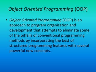 Object oriented programming 1 introduction to oop | PPT