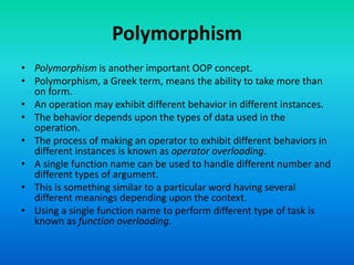 Object oriented programming 6 oop with c++ | PPTX | Programming ...