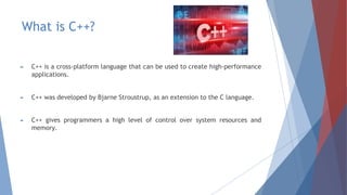 Object oriented programming c++ | PPT