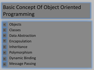Object oriented programming concepts | PPT