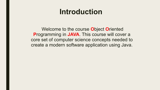 Object oriented programming in java | PPT