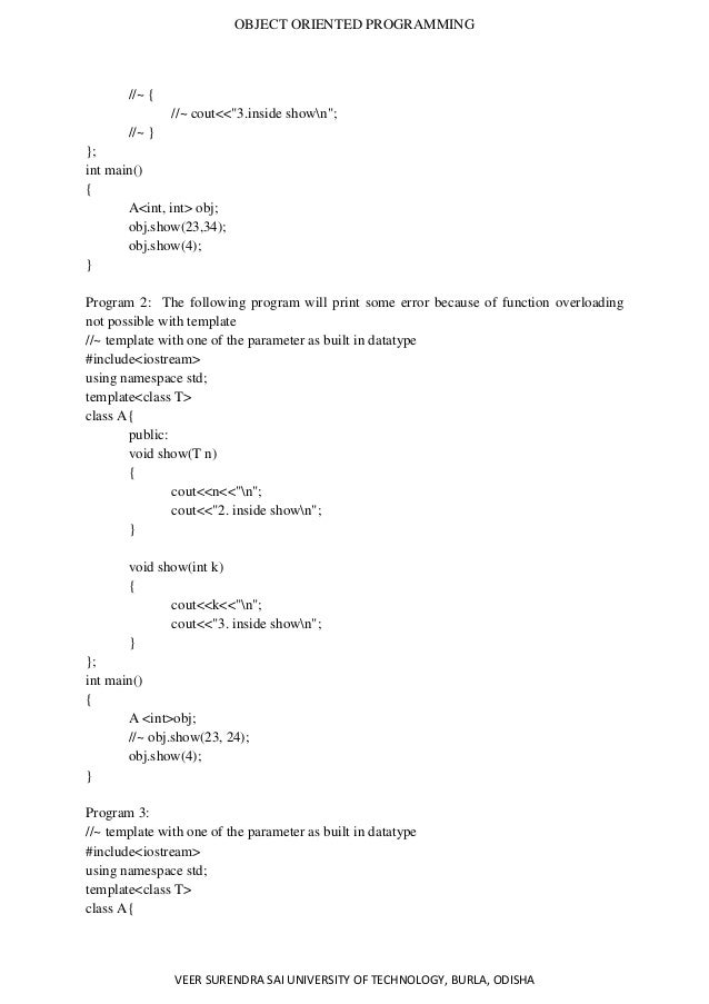 professional object oriented programmer templates