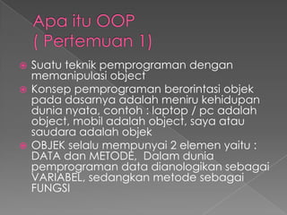 Object oriented programming ( oop | PPTX