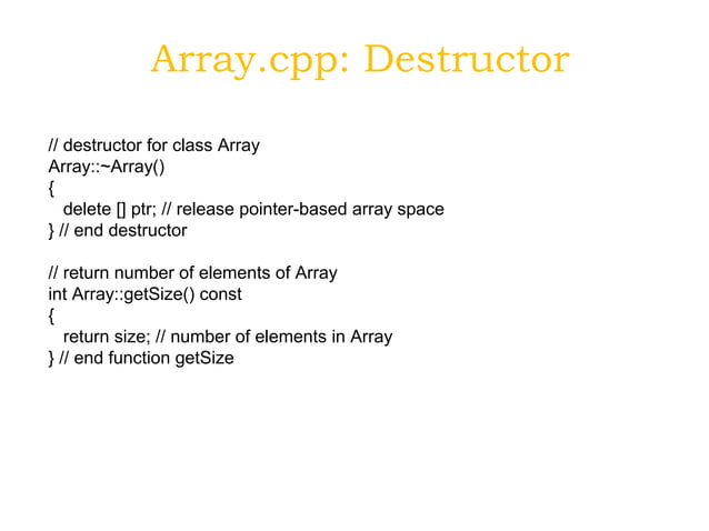 Object oriented programming; operator overloading array | PPT