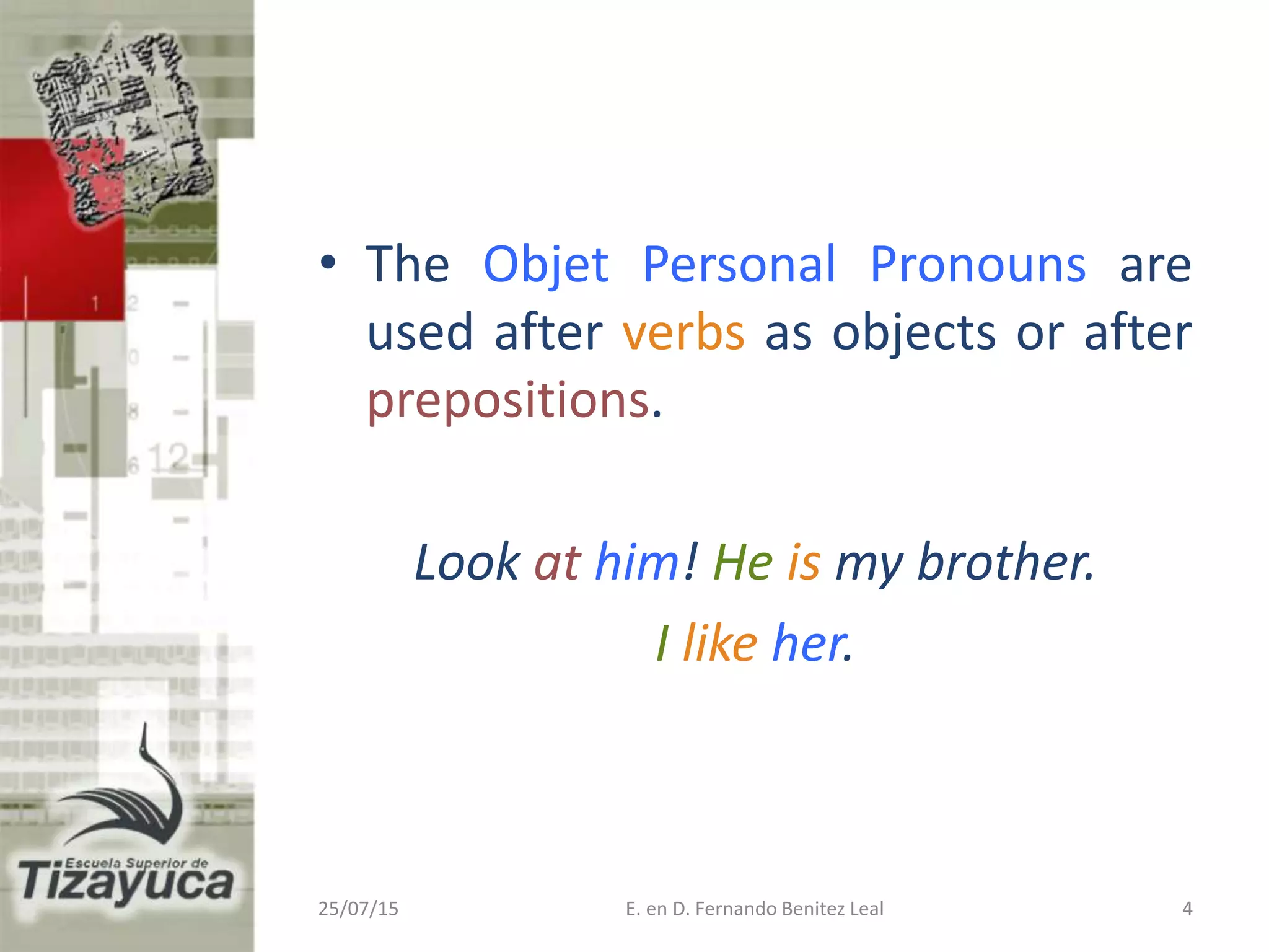 Object Personal Pronouns | PPTX