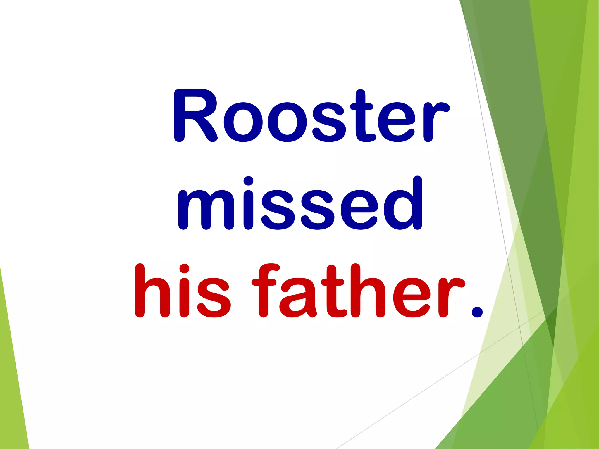 Rooster
missed
his father.
 