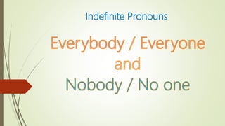 Indefinite Pronouns
 
