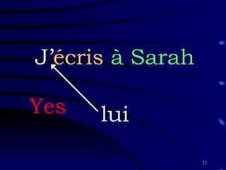 J’ écris  à   Sarah lui Yes 