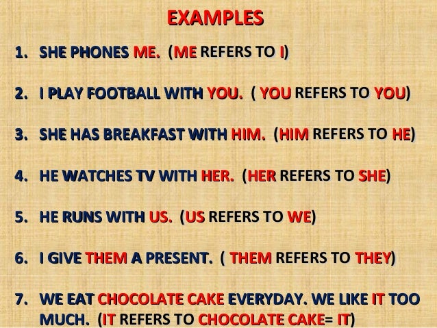 Object Pronouns Examples