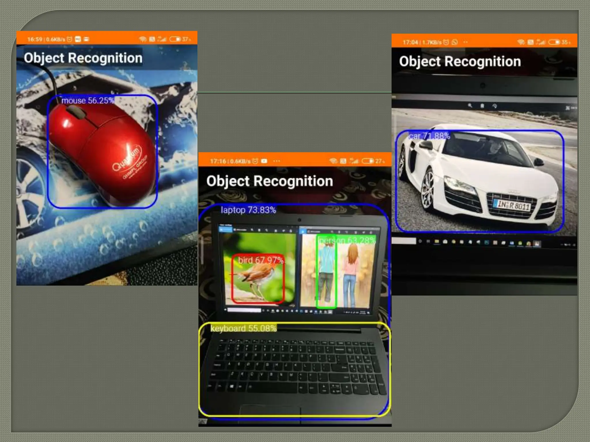 object recognition ppt for minor Project