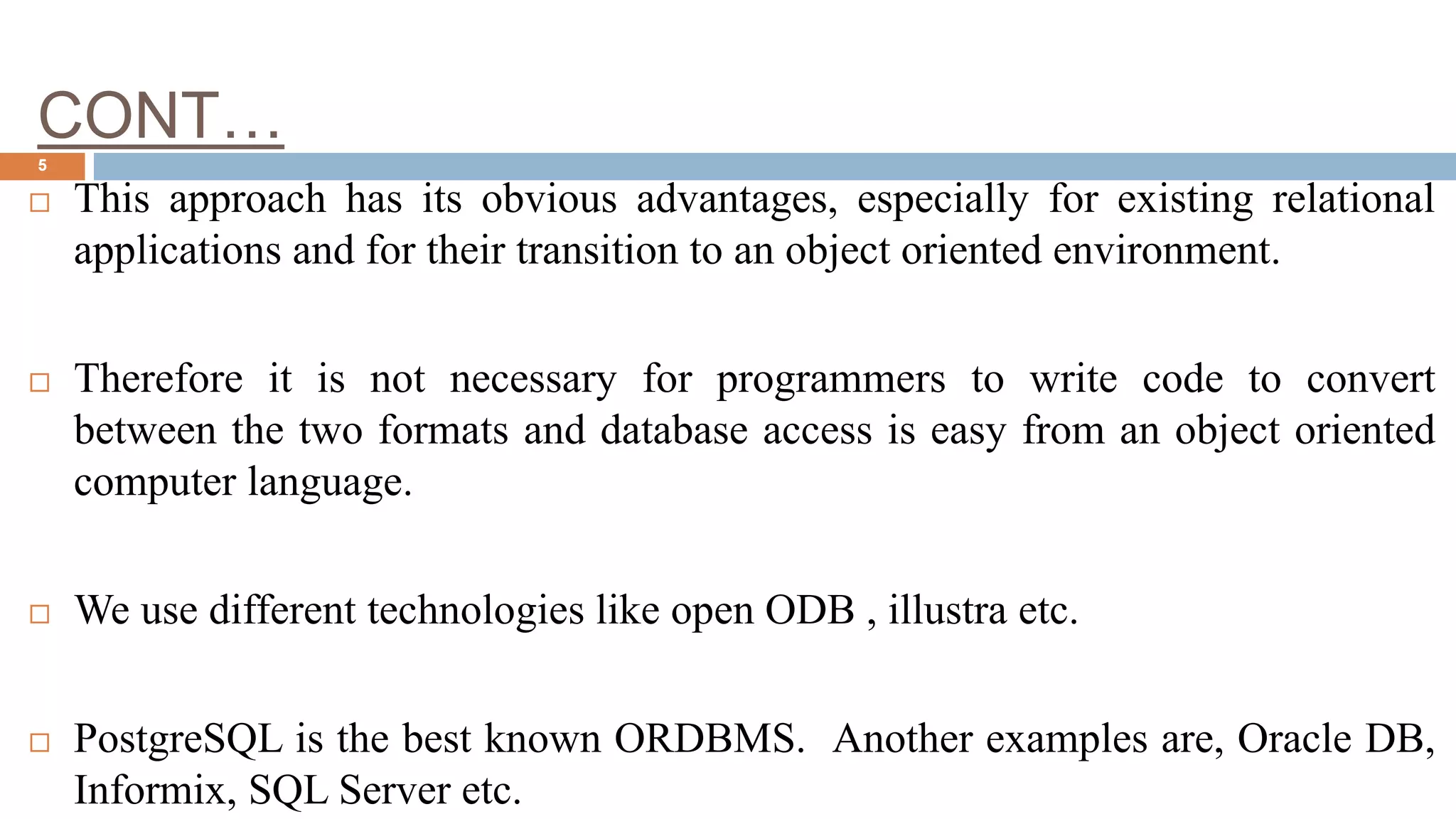 Object relational database management system | PPT