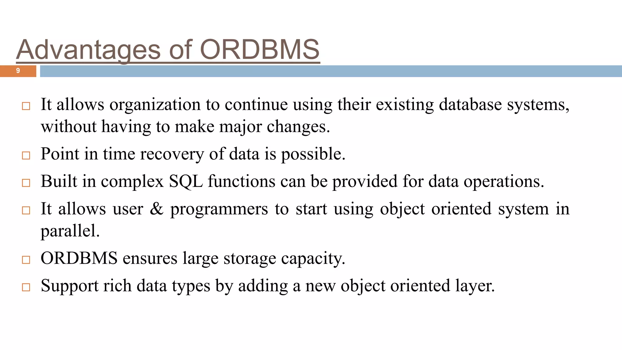 Object relational database management system | PPT