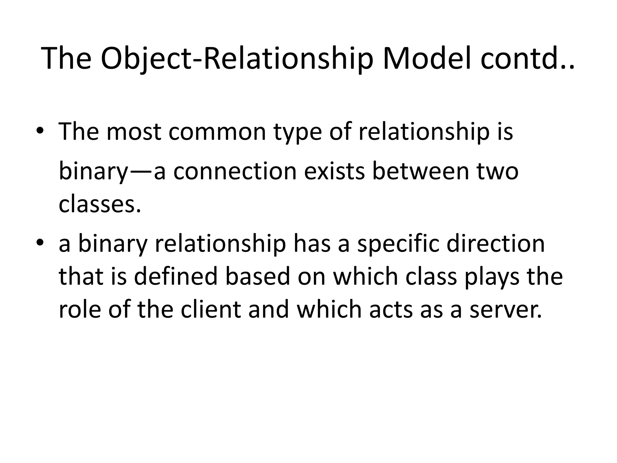 Object relationship model of software engineering,a subtopic of object ...
