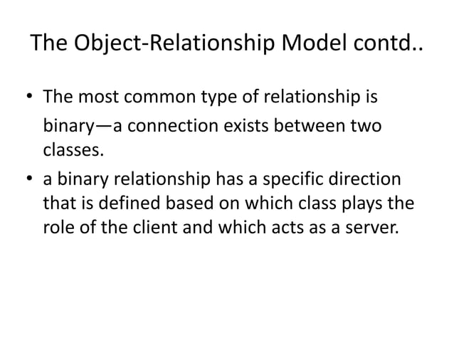 Object relationship model of software engineering,a subtopic of object ...