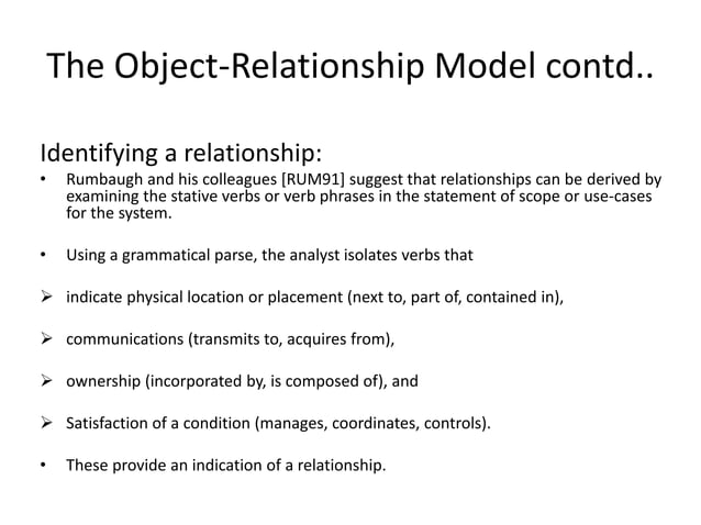 Object relationship model of software engineering,a subtopic of object ...