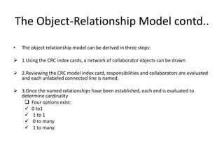 Object relationship model of software engineering,a subtopic of object ...