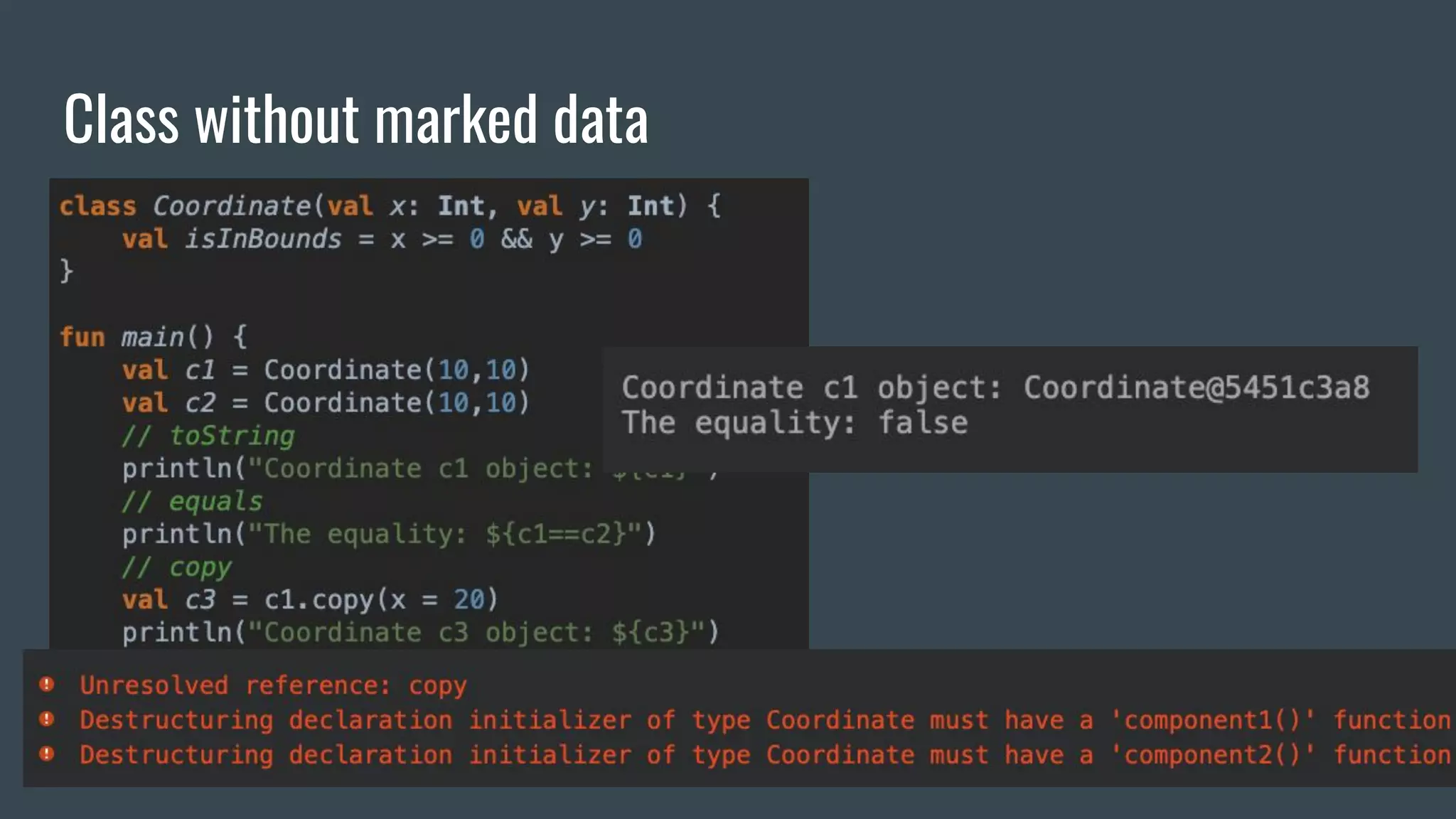 Class without marked data
 