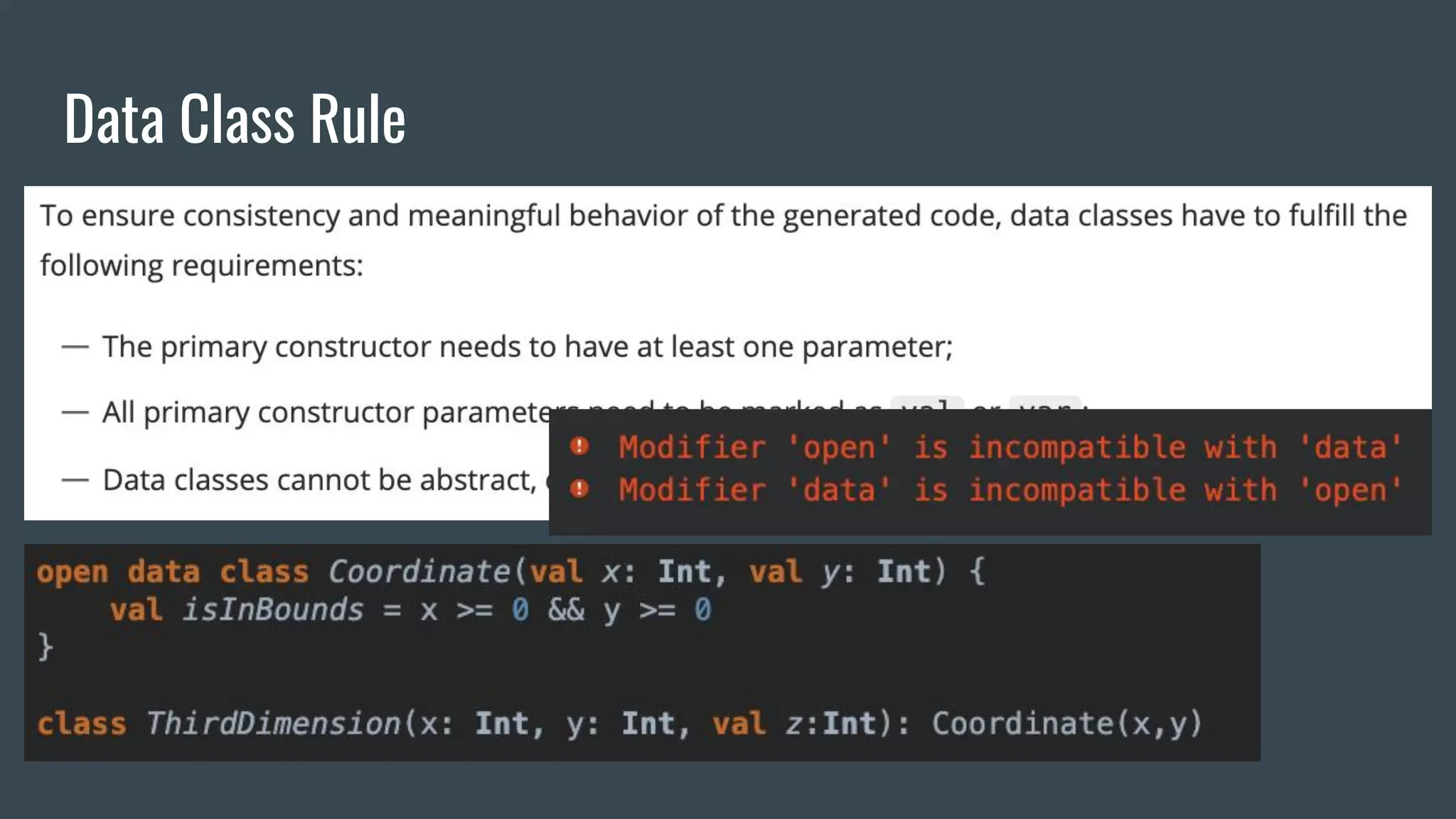 Data Class Rule
 