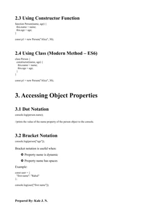 Comprehensive Guide to JavaScript Objects: Creation, Manipulation, and ...