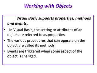 Objects and classes in Visual Basic