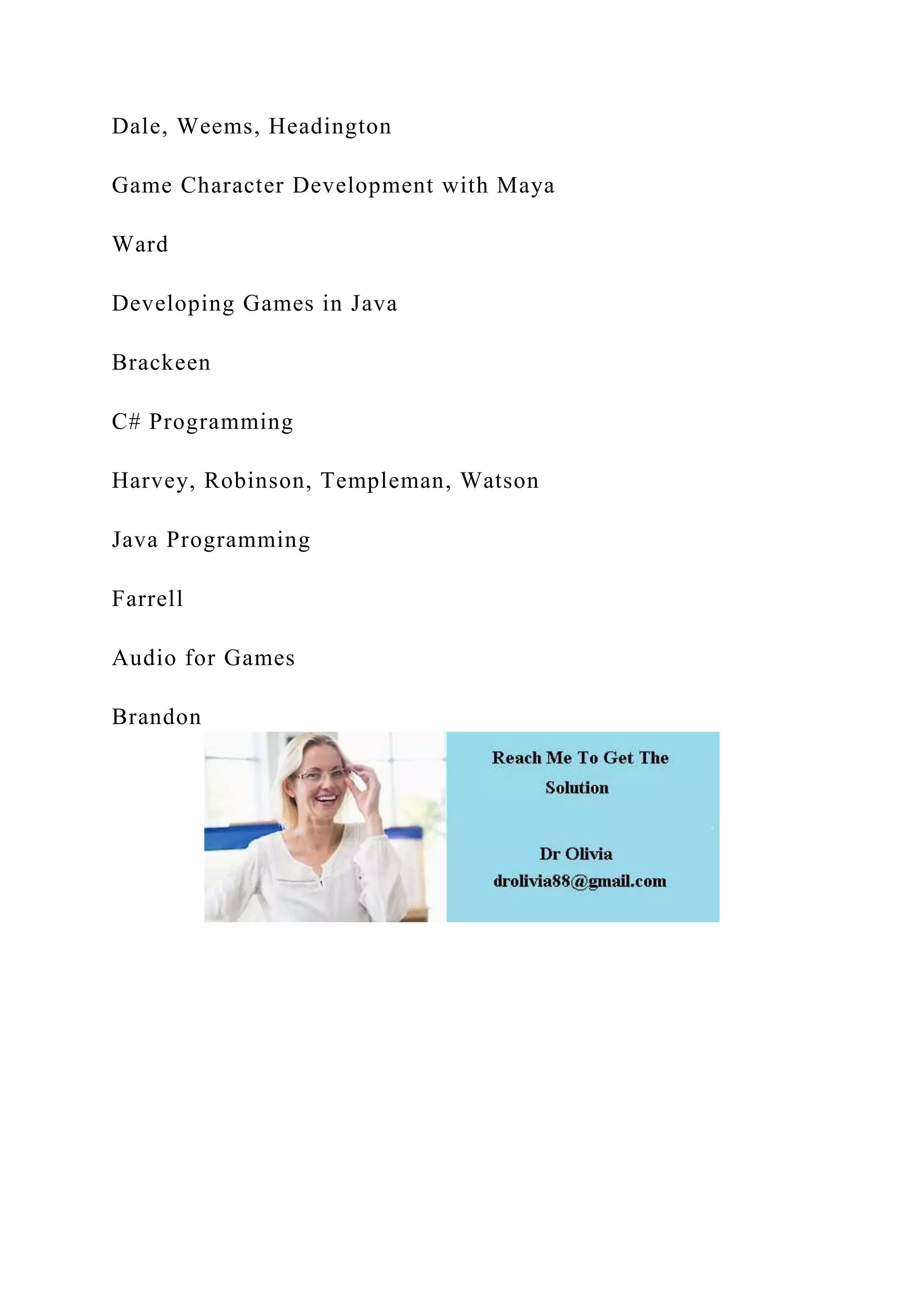 Objects First with JavaBarnes and KollingGame Development Es.docx