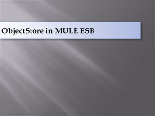 ObjectStore in MULE ESB
 