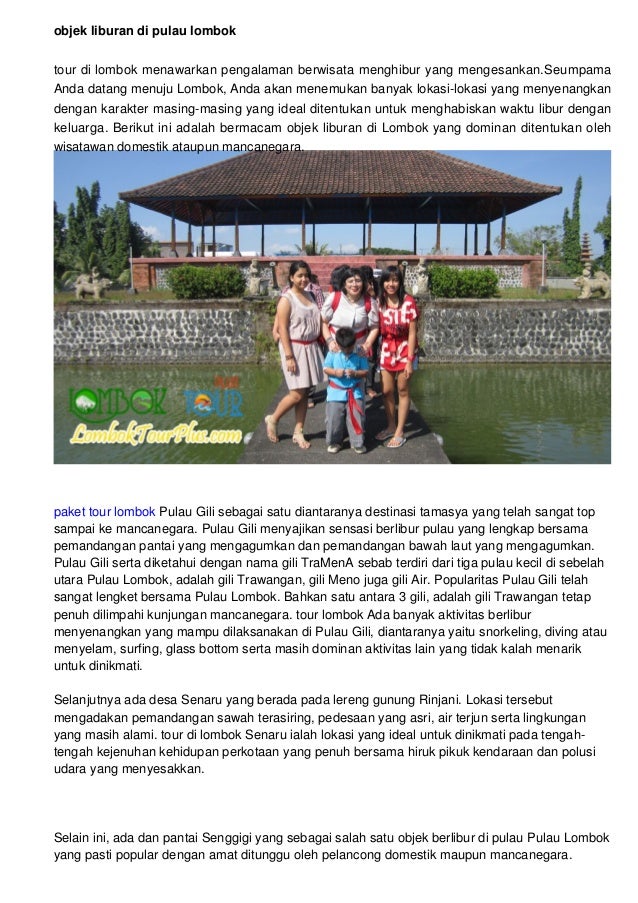 Objek Wisata Di Pulau Lombok Objek Wisata Di Pulau Lombok